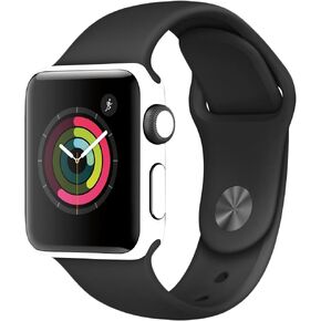 MightySkins Skin Compatible with Apple Watch Series 3 42mm - Solid White | Protective, Durable, and Unique Vinyl Decal wrap Cover | Easy to Apply, Remove, and Change Styles | Made in The USA