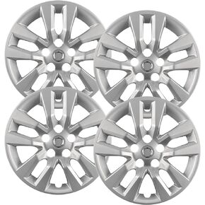 Hubcaps - Premium Quality 16 inch Silver Hubcaps / Wheel Covers fits 2013 2014 2015 2016 2017 and 2018 Nissan Altima, Heavy Duty Construction (Set of 4) (53088AMS-4)