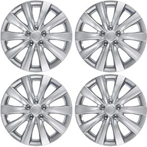 BDK KT-1038-16_amking1 Silver Hubcaps Wheel Covers for Toyota Corolla 2011-2013 (16 inch) – Four (4) Pieces Corrosion-Free & Sturdy – Full Heat & Impact Resistant Grade – Replacement, 4 Pack