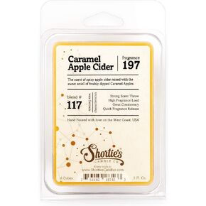 Shortie's Candle Company Vanilla Bean Wax Melts - Formula 117-1 Highly Scented 3 Oz. Bar - Made with Natural Oils - Bakery & Food Air Freshener Cubes Collection
