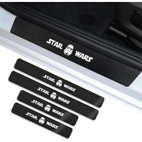 4 قطع من أجل Star War Stormtrooper واقي عتبة الباب من ألياف الكربون ملصق عتبة الباب المضاد للأوساخ وغطاء حماية عتبة الباب متوافق مع معظم ملحقات موديلات السيارات in Kuwait