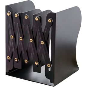 JIARI Book Ends, Brown Decorative Metal Iron Bookends Holder Stand Desk Nonskid Adjustable Bookend (Brown)