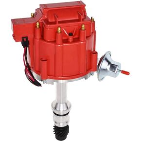 A-Team Performance HEI Complete Distributor 65K Coil Compatible with Oldsmobile V8 Small Block Big Block 260 307 330 350 400 403 425 455 One Wire Installation Red Cap