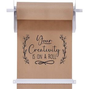 Jumbl 12" Wall Mounted Kraft Paper Dispenser | Hanging Paper Roll with Cutter for Kitchen, DIY Room, Office, Business, & More | Great for to-Do Lists, Menus, Grocery Lists, & Art Projects
