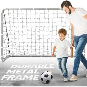 Backyard Soccer Goals | Metal Frame Football Goals Net - 6'x4' Durable All Weather