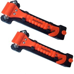 Value 2 Pack - Emergency Escape Tool Auto Car Window Glass Hammer Breaker and Seat Belt Cutter Escape 2-in-1 Tool