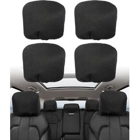 4PCS Car Headrest Covers,Fabric Head Rest Coverings,Soft Car Seat Head Rest Protector,Fabric Car Seat Head Rest Cover Protector,Universal Automotive Interior Accessories