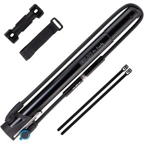 GIYO Bike Frame Floor Pump - Compact & Durable, Fast Tire Inflation for Road & MTB - Presta/Schrader, Max 140 psi - Small Pump with Gauge (GM631)