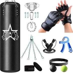 كيس ملاكمة للبالغين، مجموعة أكياس ملاكمة ثقيلة من البولي يوريثان، معدات تدريب الملاكمة (9 في 1) لمجموعة MMA كيك بوكسينغ ملاكمة كاراتيه للتدريب المنزلي في صالة الألعاب الرياضية (غير مملوءة) in Kuwait