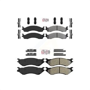 Front Rear Semi-Metallic Disc Brake Pads Kit For 2001-2002 Dodge Ram 2500 3500 KNF-101717