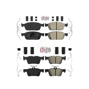 Front Ceramic Rear Semi-Metallic Disc Brake Pads Kit For Ford Escape Lincoln MKC KNF-101592