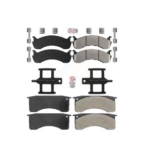 Front Rear Semi-Metallic Disc Brake Pads Kit For 2010 IC Corporation CE School Bus Hydraulic hand brakes 73mm 2 Piston Caliper KNF-101582