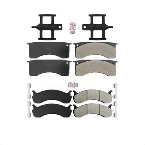 Front Rear Semi-Metallic Disc Brake Pads Kit For 2010 IC Corporation CE School Bus Hydraulic hand brakes 73mm 2 Piston Caliper KNF-101585