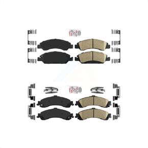 Front Rear Ceramic Disc Brake Pads Kit For 2005-2006 Chevrolet Silverado 1500 GMC Sierra With Dual Piston Caliper Drum rear brakes KNF-101616