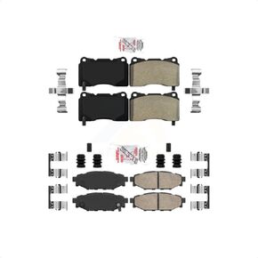 Front Semi-Metallic Rear Ceramic Disc Brake Pads Kit For 2014 Subaru WRX With 15" Factory Wheels KNF-101666