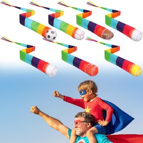 7 Pcs Rainbow Catch Tail Balls, 25.59 x 2.36 Inches, Suitable for Multiple Sports