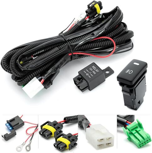 H11 H8 880 881 Fog Light Wiring Harness for Toyo'ta 2005-2022 Tacoma w/OEM Factory Style ON/Off Switch Kit & 40A Relay Fog Lamps Socket Wire Connector for LED Fog Driving Lights in Saudi Arabia