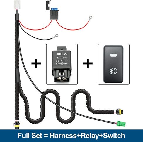 H11 H8 880 881 Fog Light Wiring Harness for Toyo'ta 2005-2022 Tacoma w/OEM Factory Style ON/Off Switch Kit & 40A Relay Fog Lamps Socket Wire Connector for LED Fog Driving Lights in Saudi Arabia