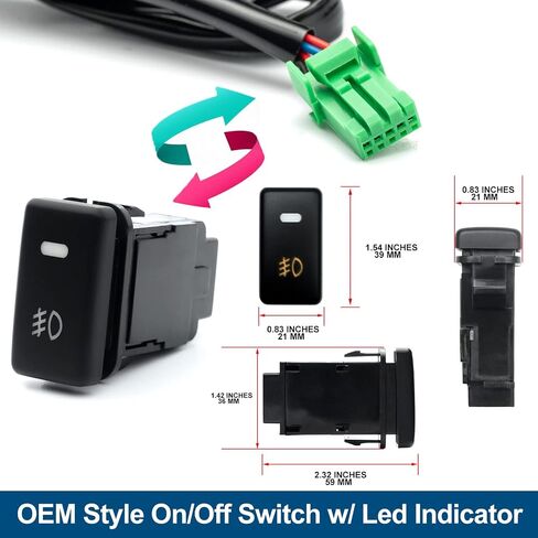 H11 H8 880 881 Fog Light Wiring Harness for Toyo'ta 2005-2022 Tacoma w/OEM Factory Style ON/Off Switch Kit & 40A Relay Fog Lamps Socket Wire Connector for LED Fog Driving Lights in Saudi Arabia