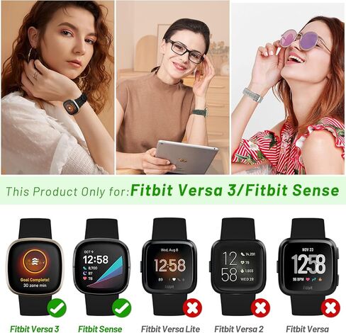 3 قطع من الأربطة الرياضية النحيفة من YAXIN متوافقة مع Fitbit Sense/Fitbit Versa 3 Band/Versa 4 Bands/Fitbit Sense 2 للنساء، أساور معصم بديلة من الدانتيل السيليكون الناعم لساعة Fitbit Versa الذكية in Kuwait