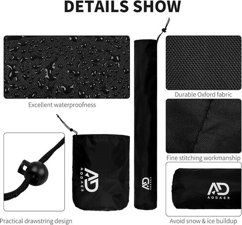 Aodaer 6 Pack Car Windshield Snow Cover with Side Mirror Covers and Windshield Wiper Covers All Weather Front & Rear Ice Frost Protector Windproof Car Cover for Most Vehicles Cars Trucks SUV, Black in Saudi Arabia