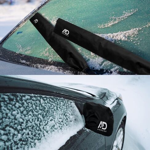 Aodaer 6 Pack Car Windshield Snow Cover with Side Mirror Covers and Windshield Wiper Covers All Weather Front & Rear Ice Frost Protector Windproof Car Cover for Most Vehicles Cars Trucks SUV, Black in Saudi Arabia