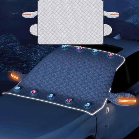 غطاء الزجاج الأمامي للسيارة للثلج والثلج، غطاء ثلجي للزجاج الأمامي للسيارة مغناطيسي، مضاد للأشعة فوق البنفسجية لمعظم سيارات الدفع الرباعي والشاحنات والشاحنات الصغيرة in Kuwait