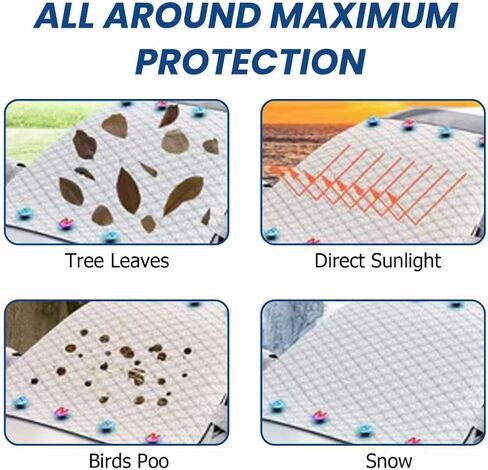 غطاء الزجاج الأمامي للسيارة للثلج والثلج، غطاء ثلجي للزجاج الأمامي للسيارة مغناطيسي، مضاد للأشعة فوق البنفسجية لمعظم سيارات الدفع الرباعي والشاحنات والشاحنات الصغيرة in Kuwait