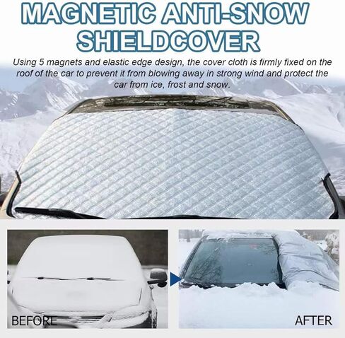 غطاء الزجاج الأمامي للسيارة للثلج والثلج، غطاء ثلجي للزجاج الأمامي للسيارة مغناطيسي، مضاد للأشعة فوق البنفسجية لمعظم سيارات الدفع الرباعي والشاحنات والشاحنات الصغيرة in Kuwait