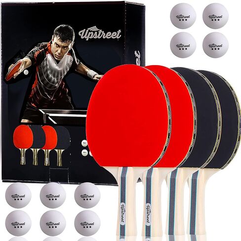 Upstreet's Ping Pong Paddles - Professional Ping Pong Paddles or Table Tennis Paddles, Ping Pong Balls; Ping Pong Set for Recreational Games, Indoor, and Outdoor Ping Pong Paddles in Saudi Arabia