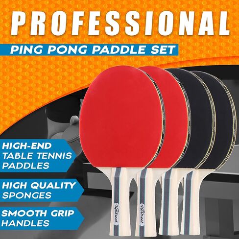 Upstreet's Ping Pong Paddles - Professional Ping Pong Paddles or Table Tennis Paddles, Ping Pong Balls; Ping Pong Set for Recreational Games, Indoor, and Outdoor Ping Pong Paddles in Saudi Arabia