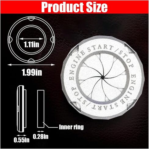 Car Push Start Stop Button Cover, Rotary Ignition Protective Cover Anti-Scratch Start Stop Button Decorative Cover, Universal Car Interior Accessories Key Ignition Switch Cover (Middle Finger - Black) in Saudi Arabia