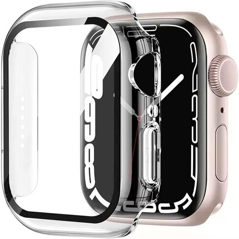 HANKN 2 Pack 40mm حافظة شفافة لساعة Apple Watch Series 6 5 4 SE 40mm حافظة حماية للشاشة من الزجاج المقوى، تغطية كاملة صلبة مقاومة للصدمات غطاء Iwatch (40 مم، شفاف + شفاف) in Kuwait