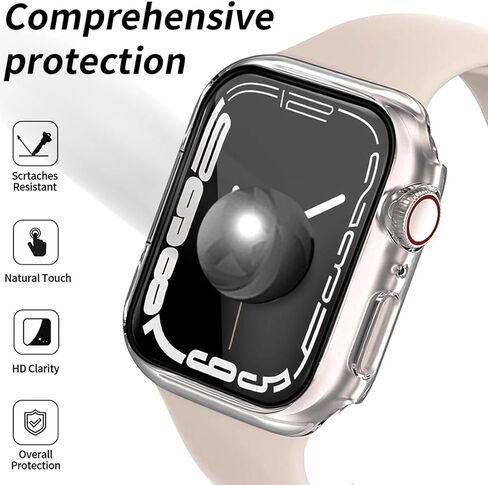 HANKN 2 Pack 40mm حافظة شفافة لساعة Apple Watch Series 6 5 4 SE 40mm حافظة حماية للشاشة من الزجاج المقوى، تغطية كاملة صلبة مقاومة للصدمات غطاء Iwatch (40 مم، شفاف + شفاف) in Kuwait