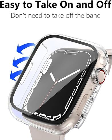 HANKN 2 Pack 40mm حافظة شفافة لساعة Apple Watch Series 6 5 4 SE 40mm حافظة حماية للشاشة من الزجاج المقوى، تغطية كاملة صلبة مقاومة للصدمات غطاء Iwatch (40 مم، شفاف + شفاف) in Kuwait