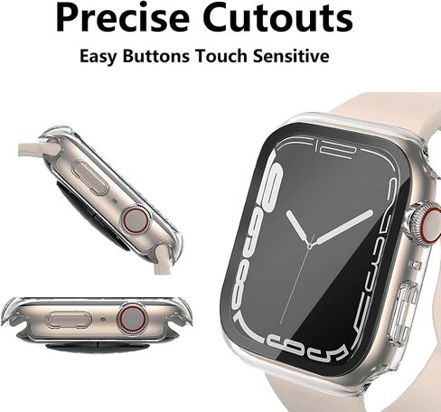 HANKN 2 Pack 40mm حافظة شفافة لساعة Apple Watch Series 6 5 4 SE 40mm حافظة حماية للشاشة من الزجاج المقوى، تغطية كاملة صلبة مقاومة للصدمات غطاء Iwatch (40 مم، شفاف + شفاف) in Kuwait