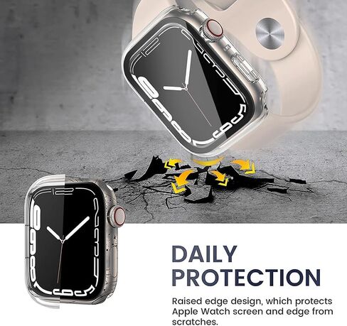 HANKN 2 Pack 40mm حافظة شفافة لساعة Apple Watch Series 6 5 4 SE 40mm حافظة حماية للشاشة من الزجاج المقوى، تغطية كاملة صلبة مقاومة للصدمات غطاء Iwatch (40 مم، شفاف + شفاف) in Kuwait