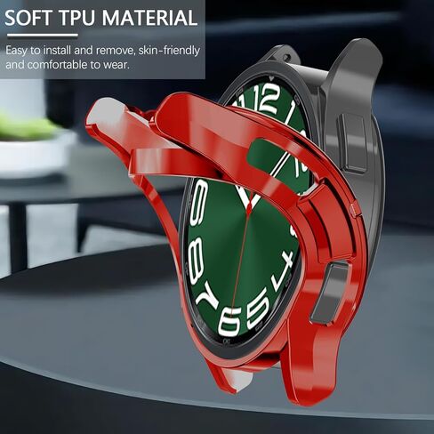 Wugongyan Case Compatible with Samsung Galaxy Watch 6 Classic 43mm 47mm Soft TPU Slim Cover Protective Bumper for Galaxy Watch 6 Classic 43mm Smartwatch Accessories(10 Colors, 43mm) in Kuwait