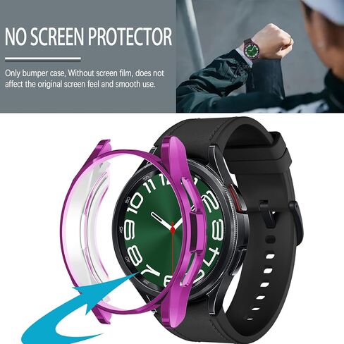 Wugongyan Case Compatible with Samsung Galaxy Watch 6 Classic 43mm 47mm Soft TPU Slim Cover Protective Bumper for Galaxy Watch 6 Classic 43mm Smartwatch Accessories(10 Colors, 43mm) in Kuwait