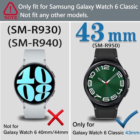 Wugongyan Case Compatible with Samsung Galaxy Watch 6 Classic 43mm 47mm Soft TPU Slim Cover Protective Bumper for Galaxy Watch 6 Classic 43mm Smartwatch Accessories(10 Colors, 43mm) in Kuwait