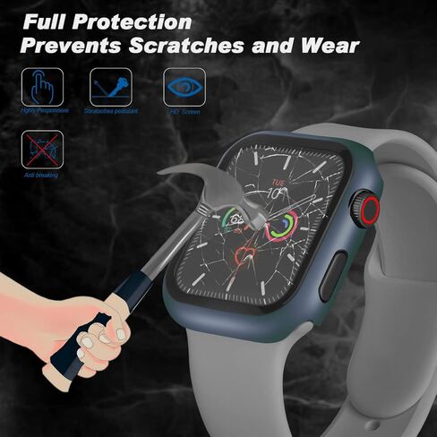 HANKN 2 Pack 40mm حافظة شفافة لساعة Apple Watch Series 6 5 4 SE 40mm حافظة حماية للشاشة من الزجاج المقوى، تغطية كاملة صلبة مقاومة للصدمات غطاء Iwatch (40 مم، شفاف + شفاف) in Kuwait