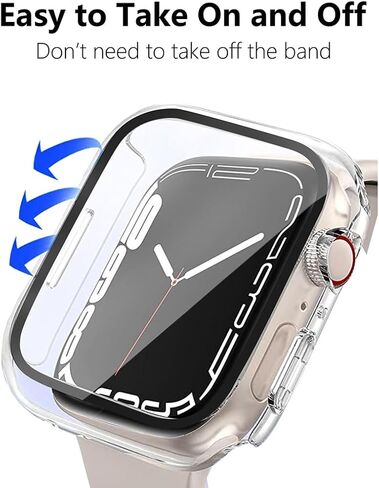 HANKN 2 Pack 40mm حافظة شفافة لساعة Apple Watch Series 6 5 4 SE 40mm حافظة حماية للشاشة من الزجاج المقوى، تغطية كاملة صلبة مقاومة للصدمات غطاء Iwatch (40 مم، شفاف + شفاف) in Kuwait