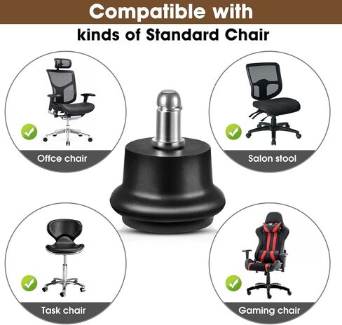 Bell Glides Replacement Office Chair or Stool Swivel Caster Wheels to Fixed Stationary Castors (Bell Glides Long) in Saudi Arabia