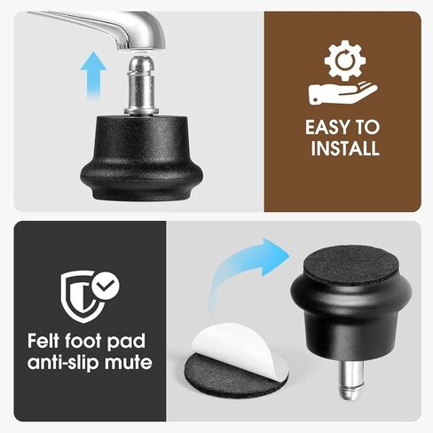 Bell Glides Replacement Office Chair or Stool Swivel Caster Wheels to Fixed Stationary Castors (Bell Glides Long) in Saudi Arabia