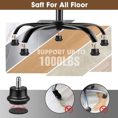 Bell Glides Replacement Office Chair or Stool Swivel Caster Wheels to Fixed Stationary Castors (Bell Glides Long) in Saudi Arabia