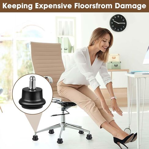 Bell Glides Replacement Office Chair or Stool Swivel Caster Wheels to Fixed Stationary Castors (Bell Glides Long) in Saudi Arabia