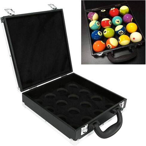 Vbestlife Billiard Balls Storage Box, Crystal Box 16 Balls Box Carrying Case with Carry Handle for Billiard Pool Balls in Saudi Arabia