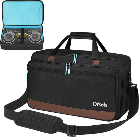 DJ Controller Case Fit For Pioneer DDJ FLX4 Flx 4 DJ Lite SB 2 3 SB2 SB3 DJ 400 DJ RB Controller Travel Bag, DJ Carrying Case with Adjustable Shoulder Strap for Laptop and Cables (Black) in Saudi Arabia