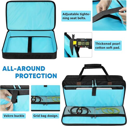 DJ Controller Case Fit For Pioneer DDJ FLX4 Flx 4 DJ Lite SB 2 3 SB2 SB3 DJ 400 DJ RB Controller Travel Bag, DJ Carrying Case with Adjustable Shoulder Strap for Laptop and Cables (Black) in Saudi Arabia