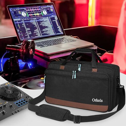 DJ Controller Case Fit For Pioneer DDJ FLX4 Flx 4 DJ Lite SB 2 3 SB2 SB3 DJ 400 DJ RB Controller Travel Bag, DJ Carrying Case with Adjustable Shoulder Strap for Laptop and Cables (Black) in Saudi Arabia